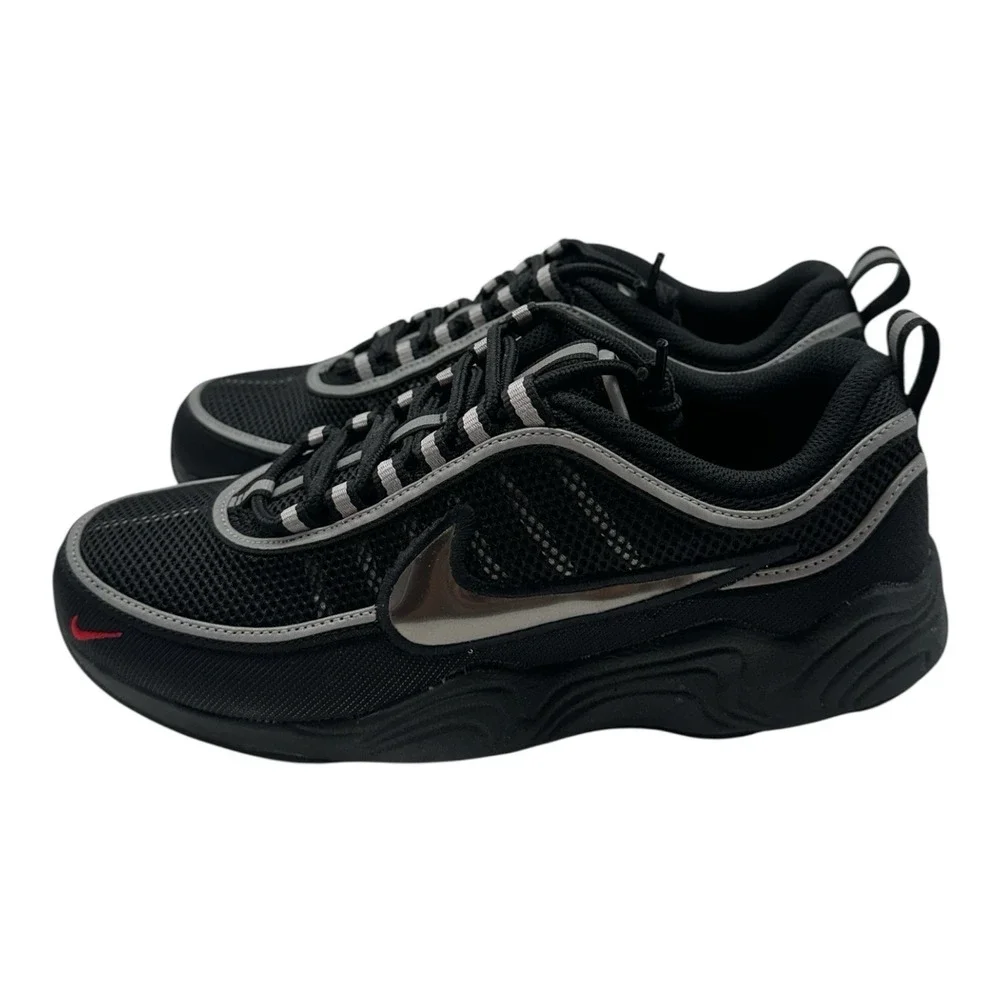 Nike Air Zoom Spiridon SP Shoes Size Mens 7‎ Womens 8.5 Black/Metallic Silver